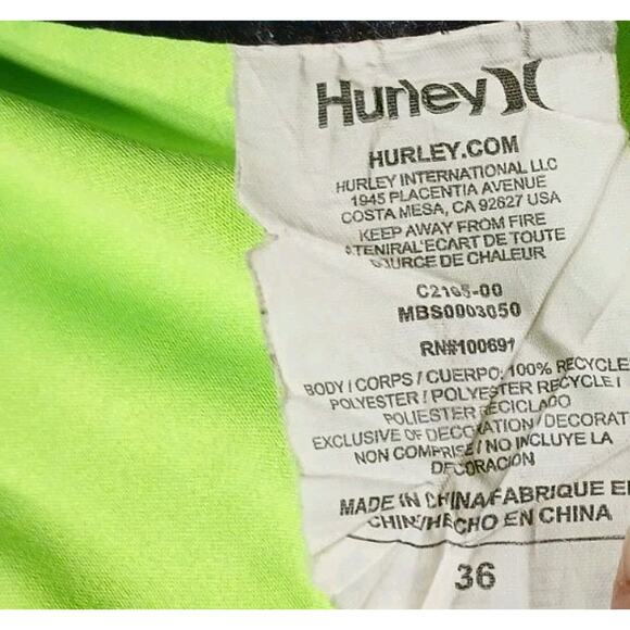 Hurley Block Party Swim Boardshorts Mens Size 36 Tropical Trunks Striped Sport - Picture 15 of 16